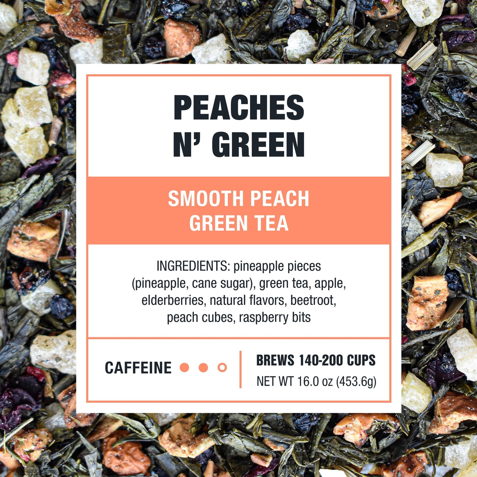 Tiesta Tea – Peaches N´ Green, Smooth Peach Green Tea, Bulk Pouch – 200 Cups