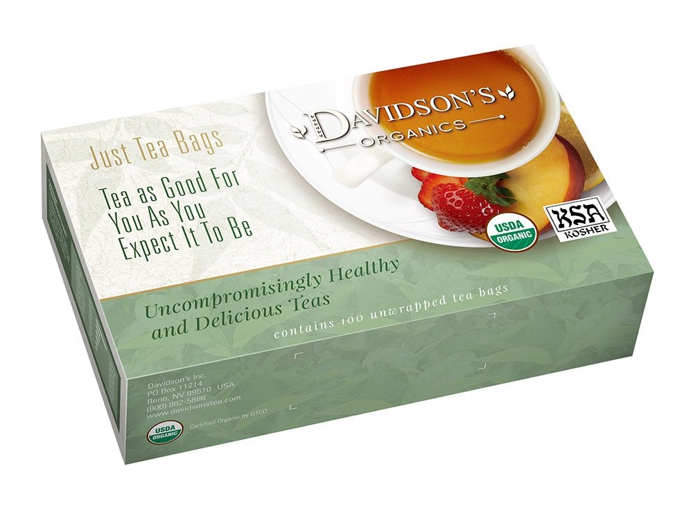 Davidson’s Cherries Jubilee Organic Tea 100 Count Caffeine Free Dessert Brew
