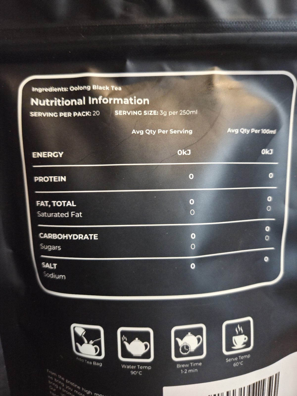 PlPl Organic Honey Scented Oolong Tea Bags New 20 Servings 3g per 250ml