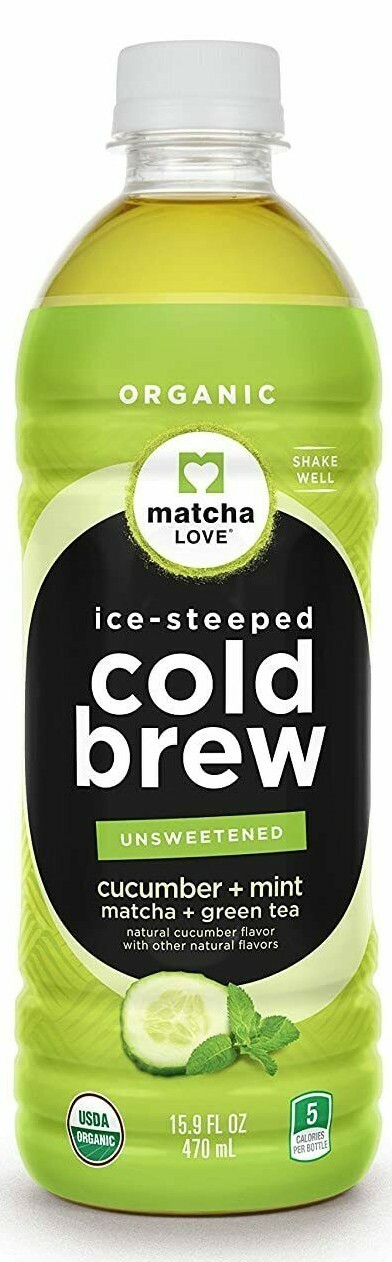 Matcha Love Cold Brew Unsweetened Cucumber+ Mint Matcha Green Tea 15.9oz ~12ct