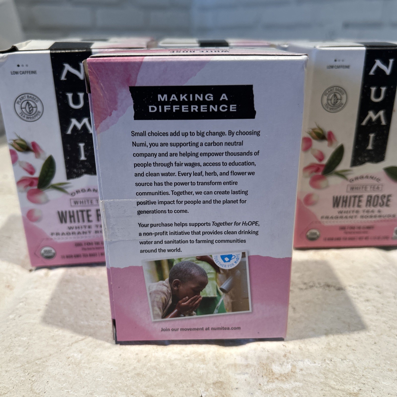 Numi Organic Tea White Rose, 16 Count Box of Tea Bags (Pack of 6) White Tea
