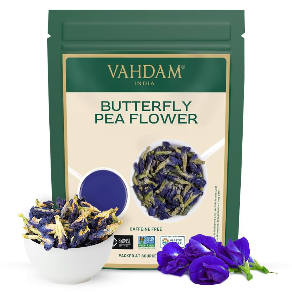 , Butterfly Pea Flower Tea (1.76Oz) 100+ Cups | Delicate & Earthy | Vacuum Seale