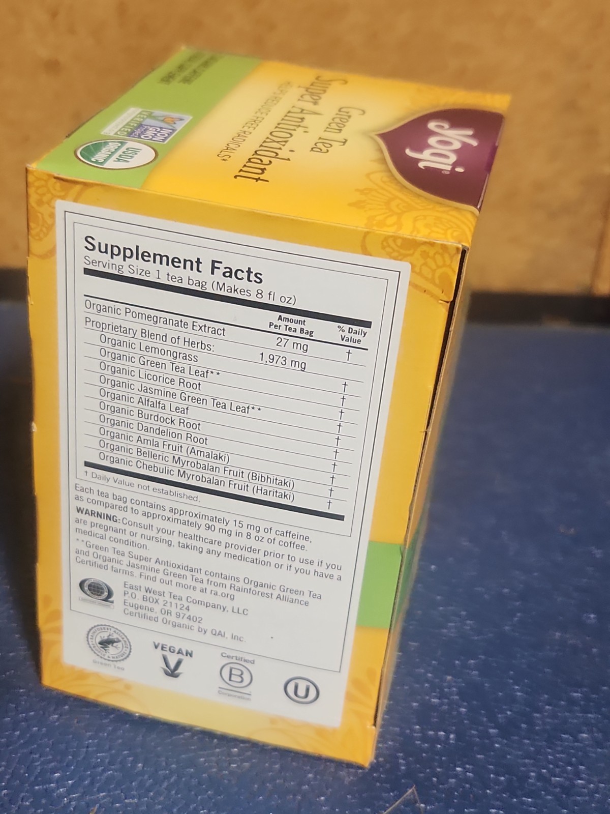 Green Tea Super Antioxidant Yogi Herbal Supplement. Exp 7/27