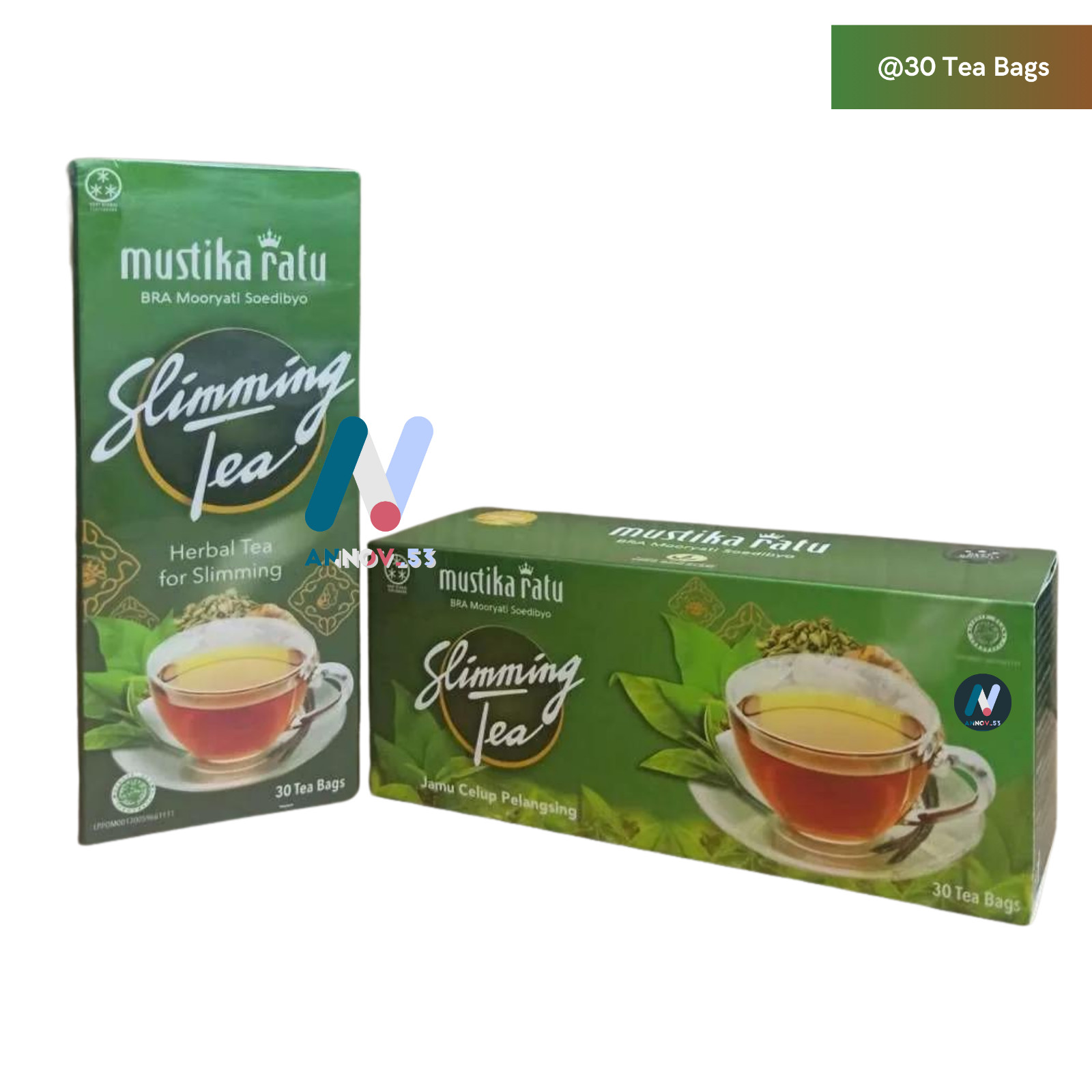 MUSTIKA RATU Slim Herbal Green Tea Antioxidant Weight Loss Diet Fat Burner 2Pax