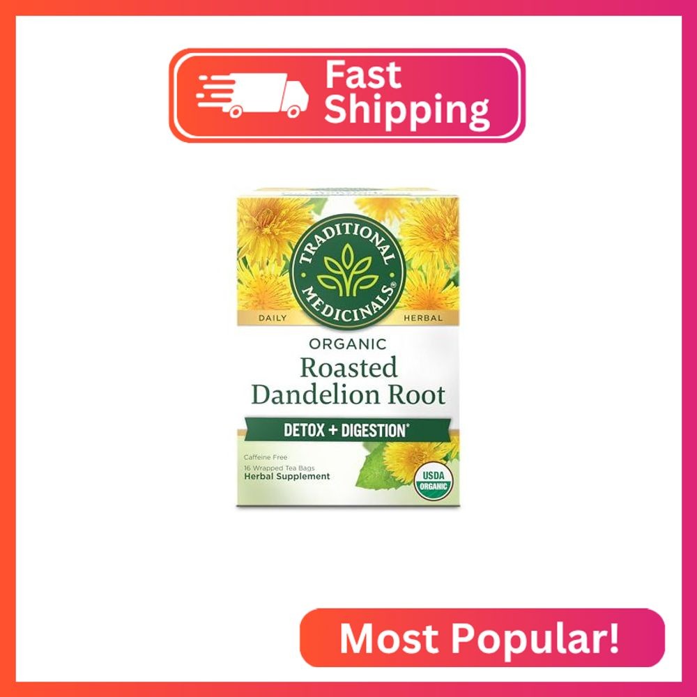 Traditional Medicinals Organic, Roasted, Dandelion Root Tea – Supports Normal De