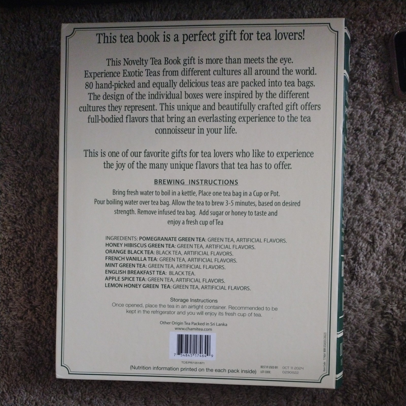 Exotic Teas of The World Gift Set, 80 Tea Bags, 8 Different Flavors