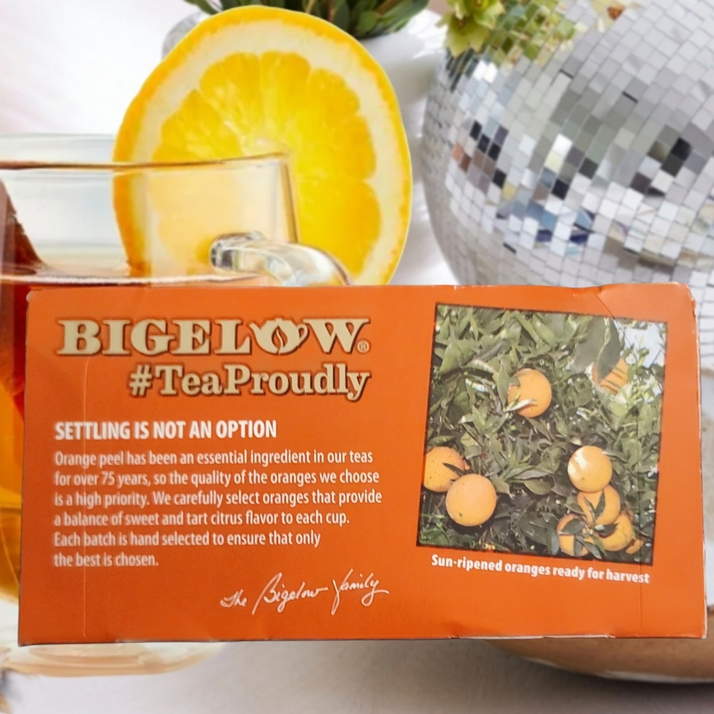 Bigelow Orange & Spice Herbal Tea Caffeine-Free Citrus Zest 20 Ct Kosher Non GMO