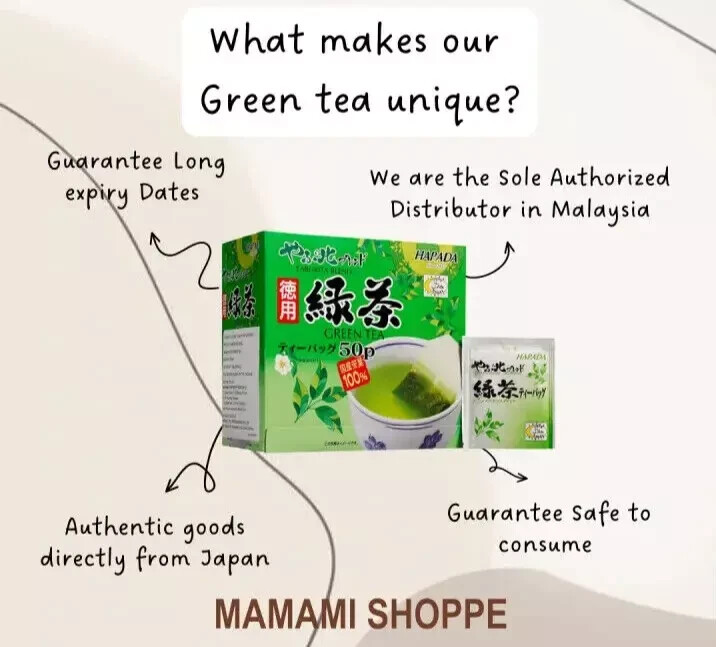Harada Japan Green Tea 50 Tea Bags Free Shipping World Wide