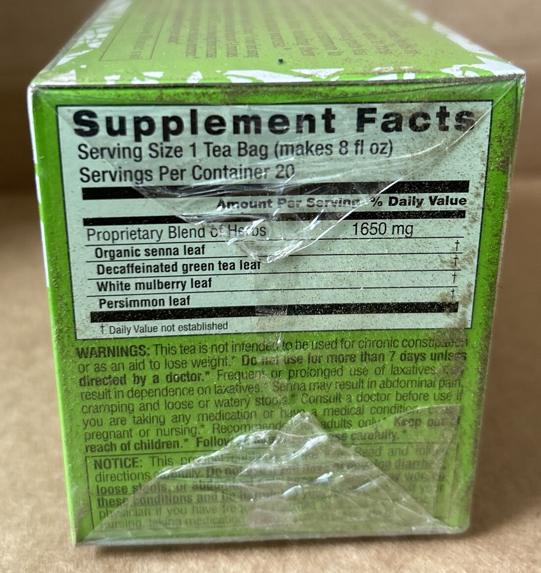 6x Triple Leaf Tea Diet Green Herbal Tea. Decaffeinated. Best By 05/2026