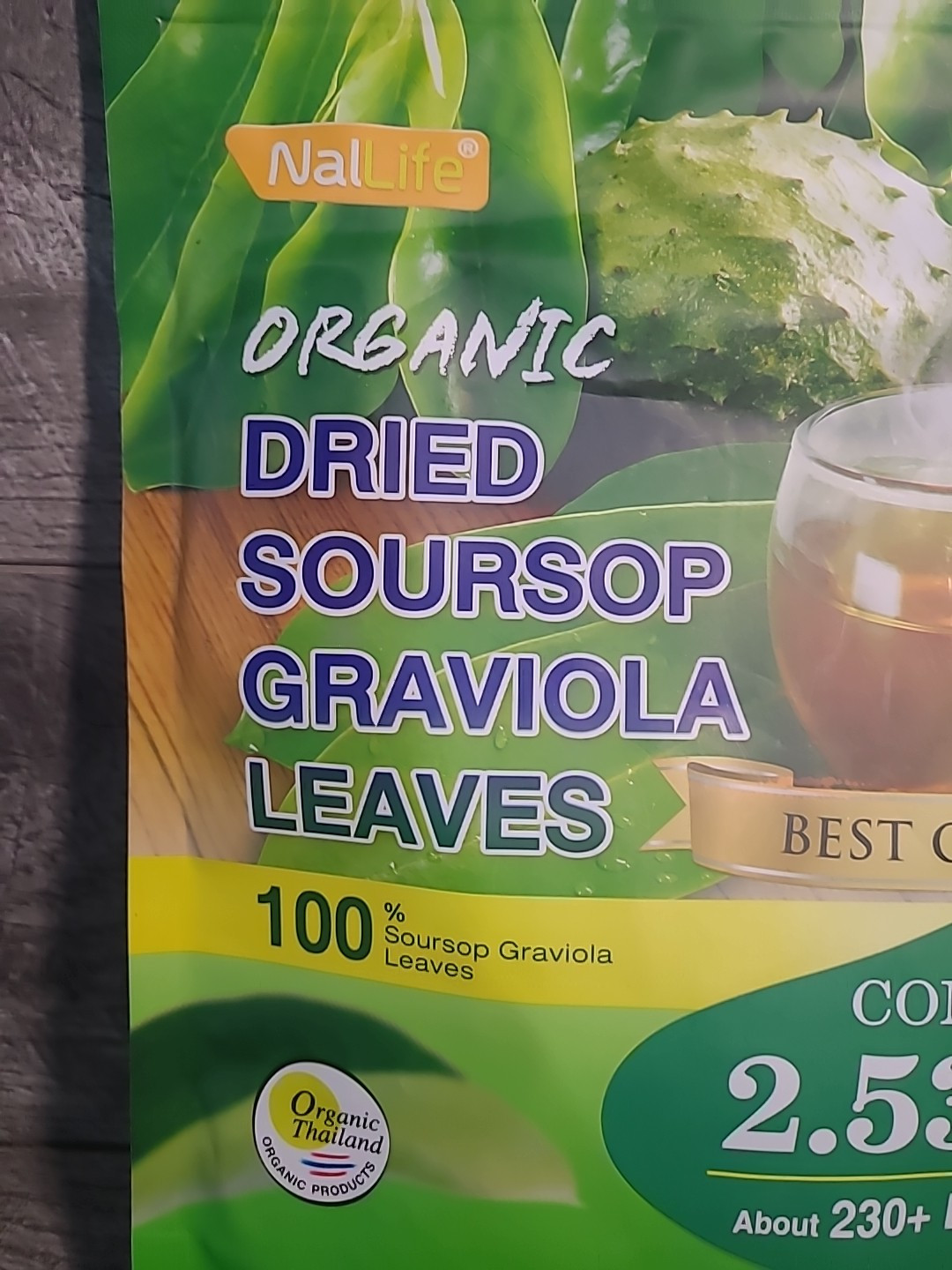 NalLife Organic Soursop Graviola Leaves For Tea – 2.53 oz (about 230+ leaves)