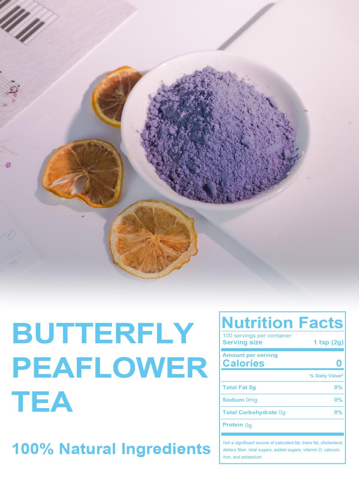 Butterfly Pea Flower Powder, Natural Butterfly Pea Flower Tea for Blue & Purp…