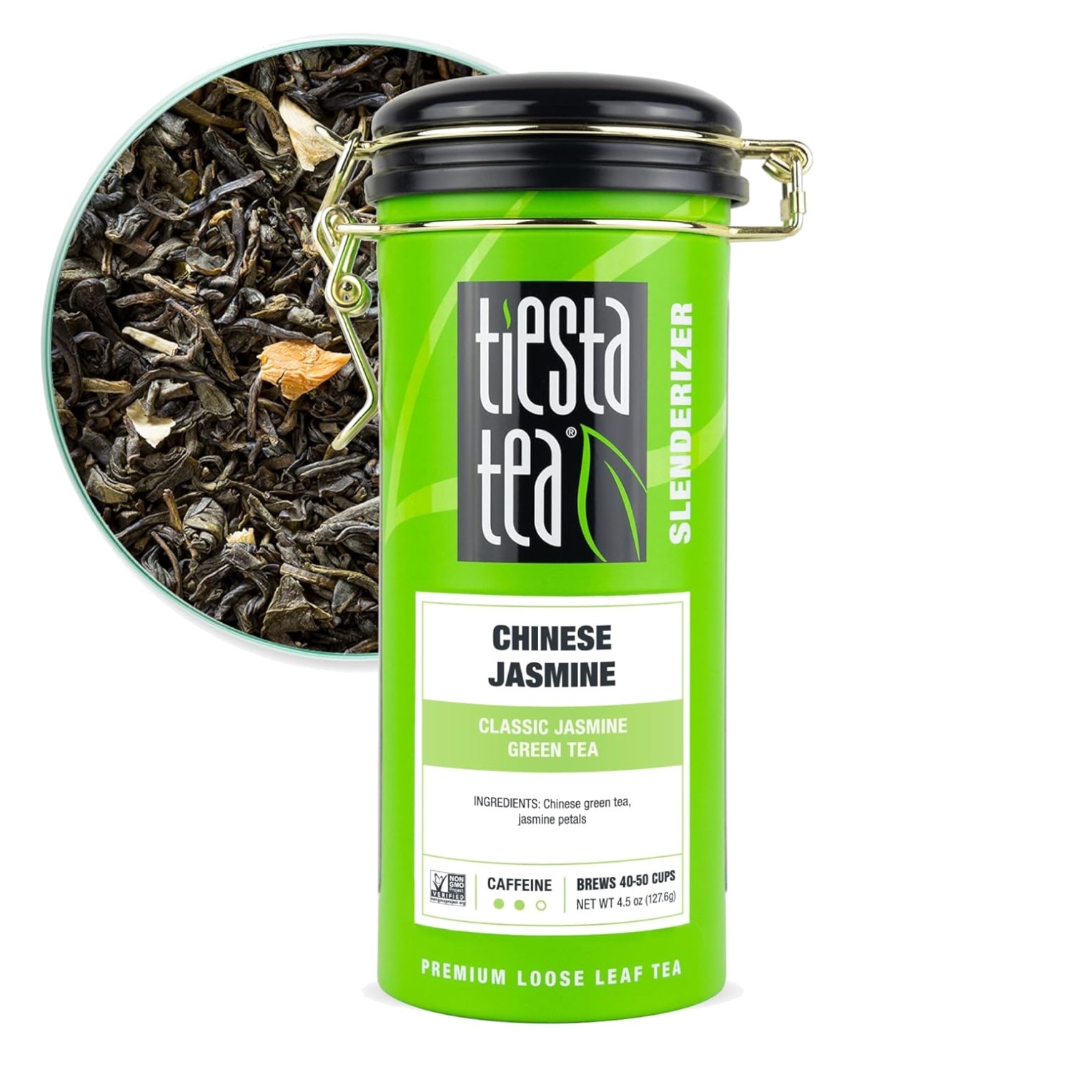 Loose Leaf Jasmine Green Tea, 50 Cups, Medium Caffeine