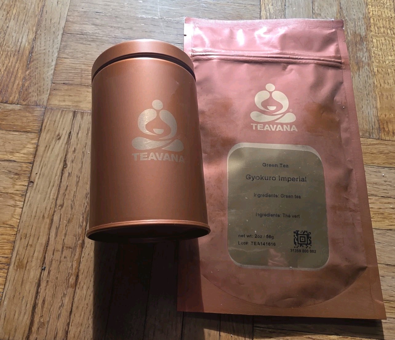SEALED 2 OZ TEAVANA GYOKURO IMPERIAL GREEN TEA BAG AND TIN