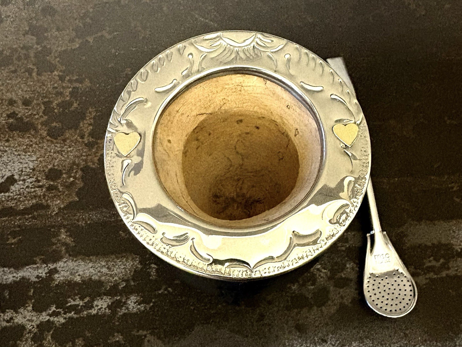 Yerba Mate Gourd Imperial With Hearts