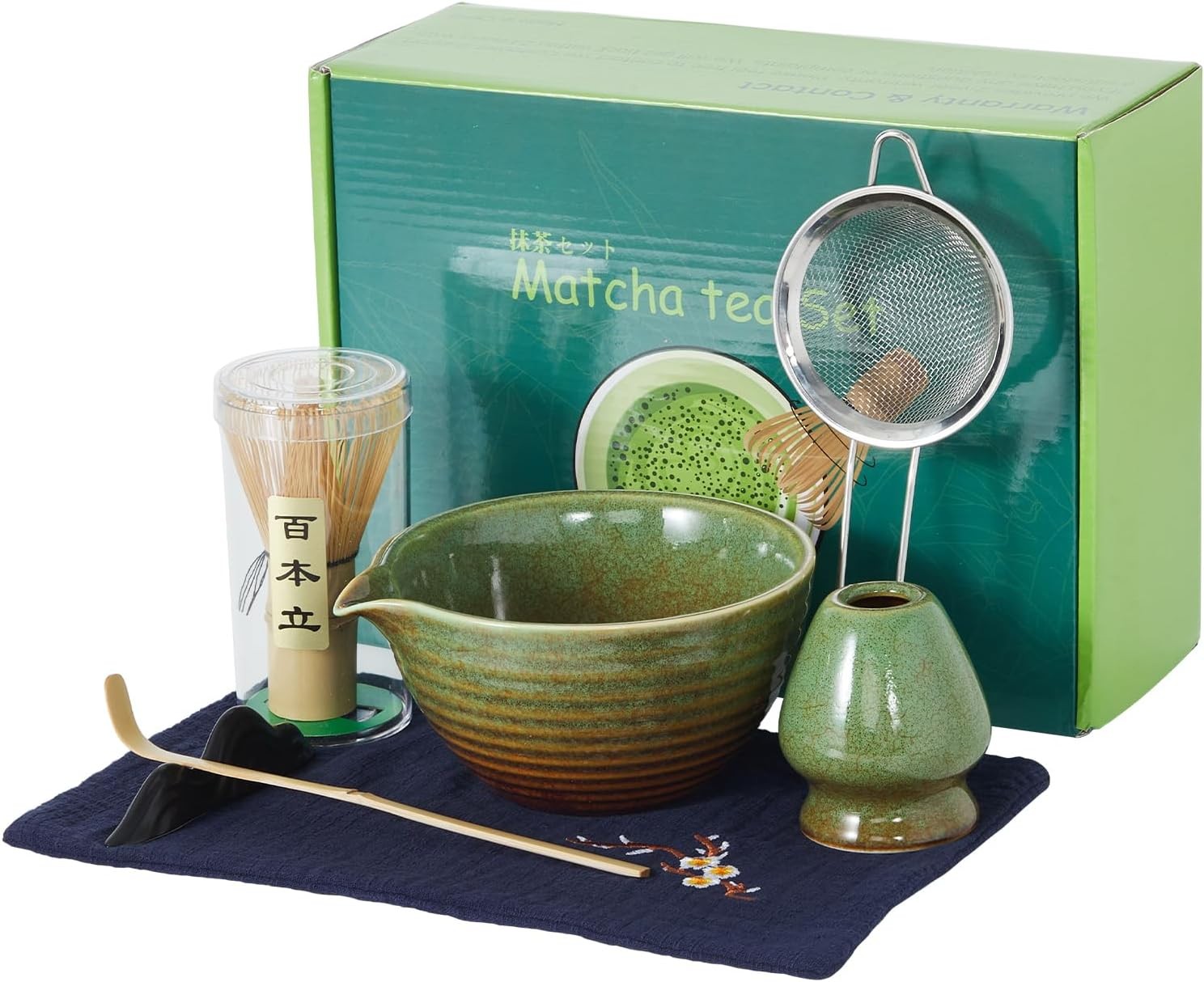 7 Pcs Matcha Whisk Set Bamboo Whisk Holder Bamboo Scoop Scoop Rest for Tea Lover