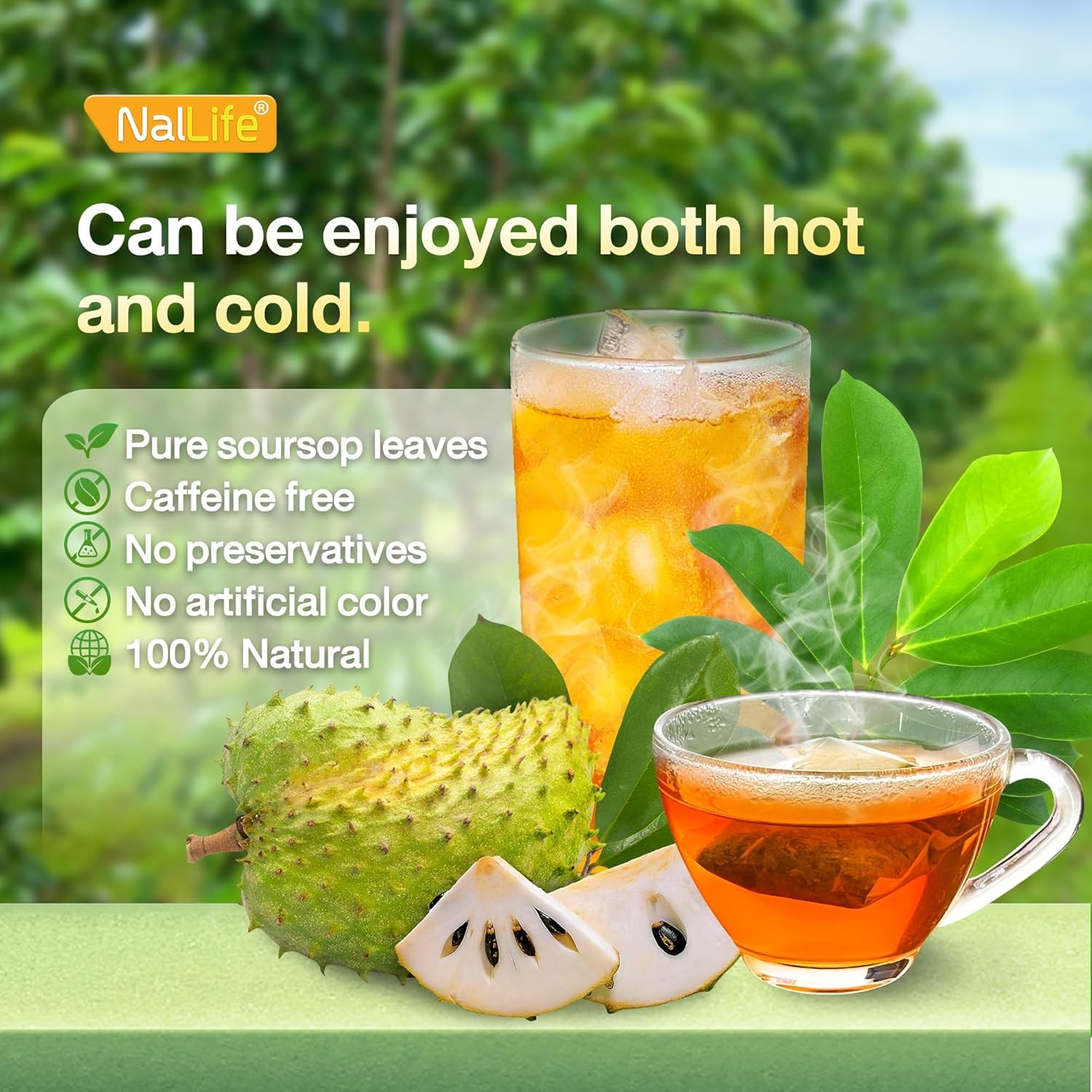 NalLife Soursop Tea Bags 30 Count Tea from 100% Soursop Leaves Caffeine Free No