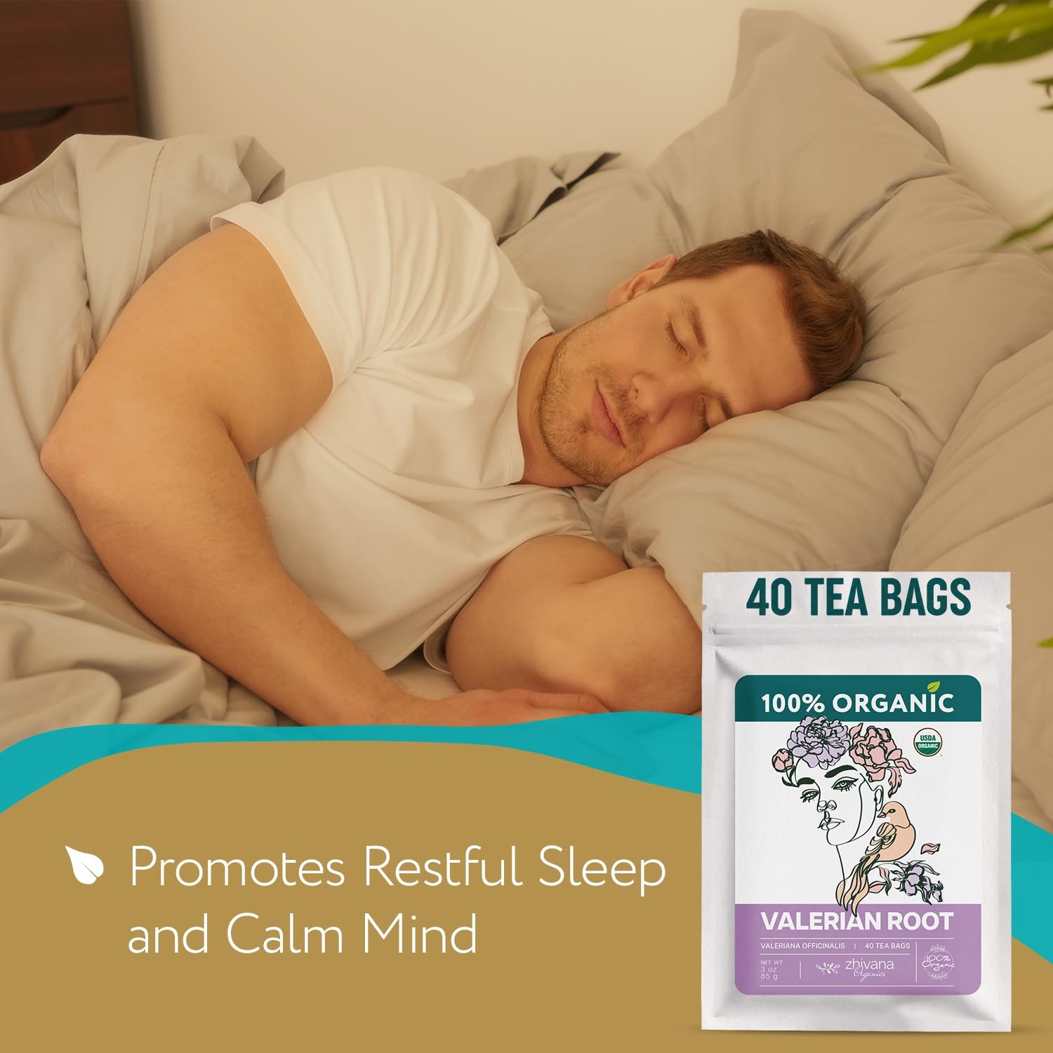 Valerian Root Tea Organic 40 Tea Bags Valeriana Herb – Calming Herbal Infusi…