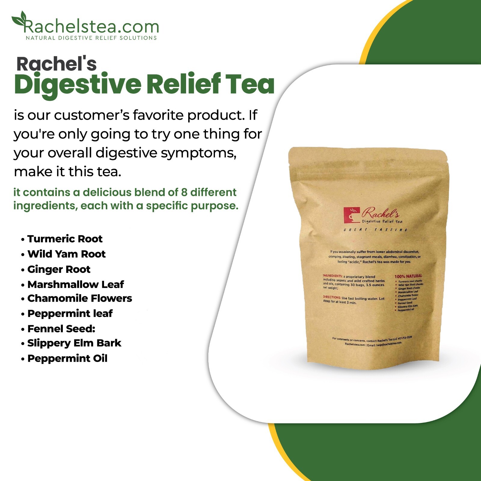 (30 Bags/60 Cups) Rachel’s Digestive Tea + Berry Chewable 10 Billion strains