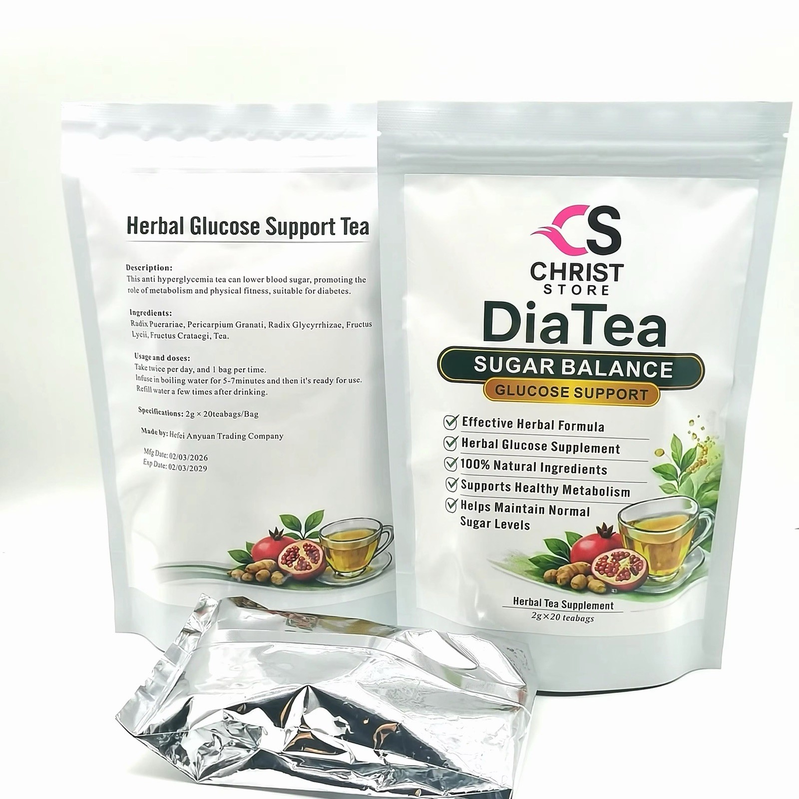 Herbal Fadna Diabe Tea 20 Tea Bags Control Sugar Anti-oxidize Diabetic Disorders