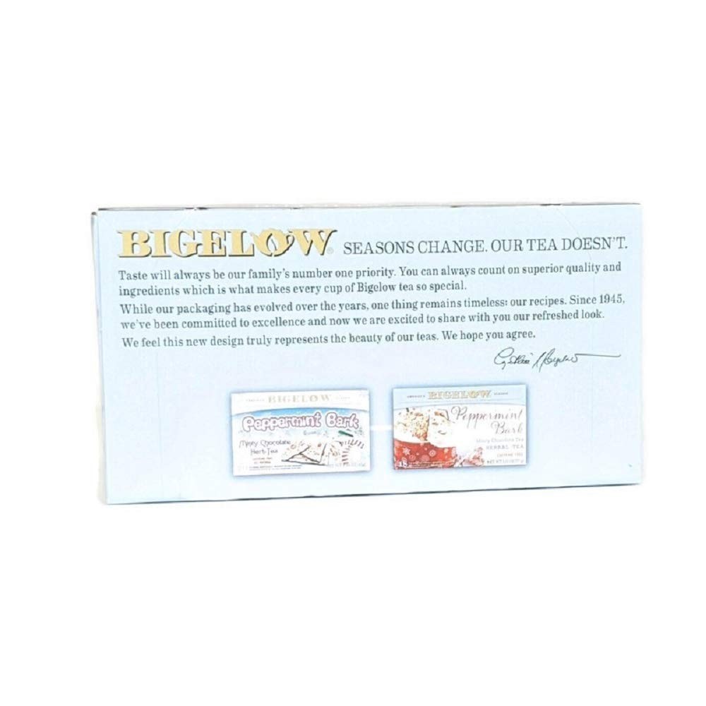 Bigelow Peppermint Bark Tea – 18 Bags Per Box (2) Boxes – 36 Bags Total