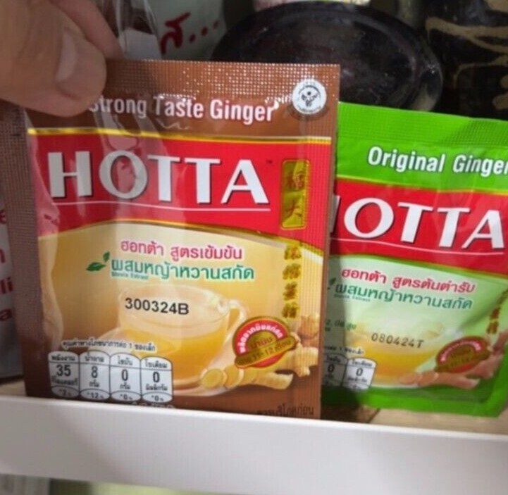 Hotta Ginger Tea Instant Ginger Herbal Drink 100% with Stevia 40,50 sachets Spas