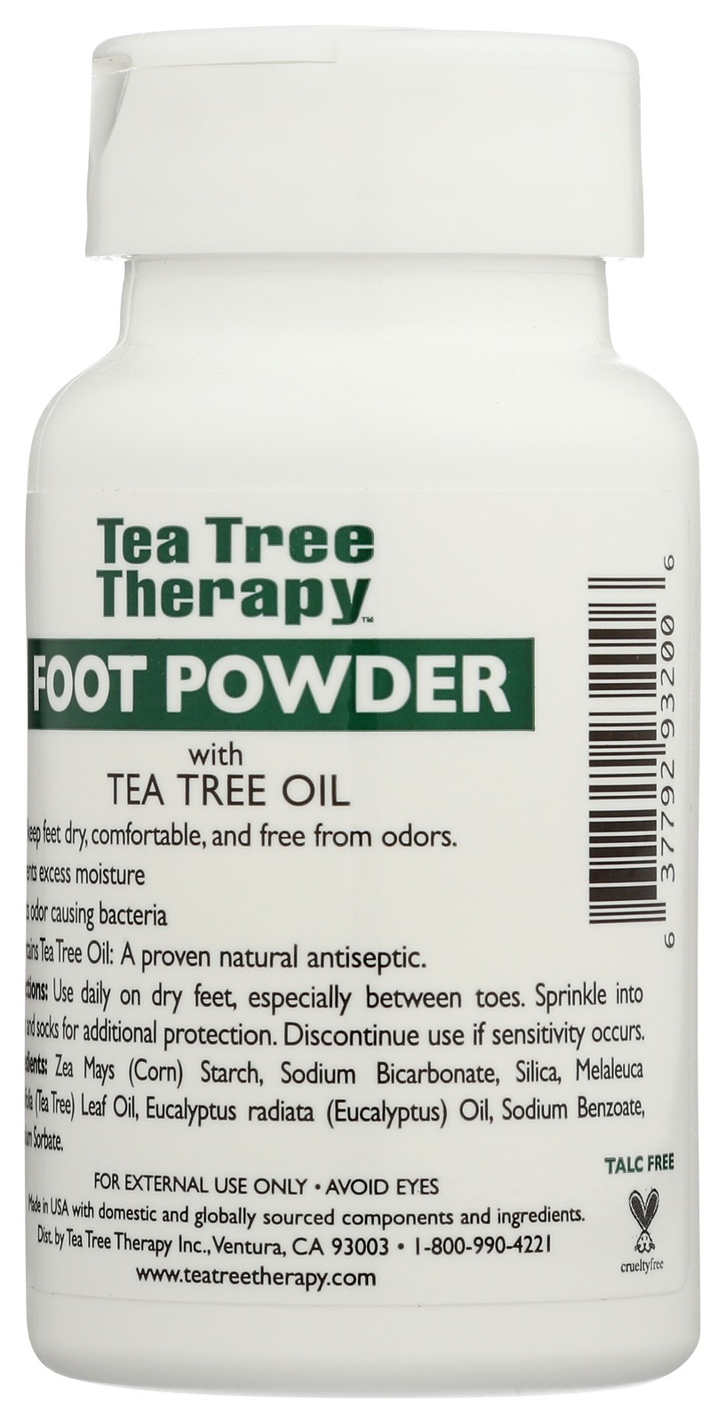 Tea Tree Therapy Antiseptic Foot Powder With Oil Unscented 3 Oz 3 Pack