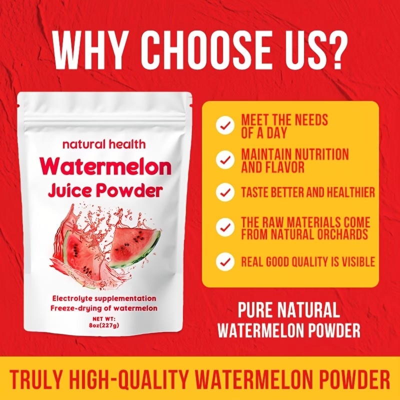 Natural Watermelon Juice Powder – Freeze-Dried Concentrate with Vitamin C