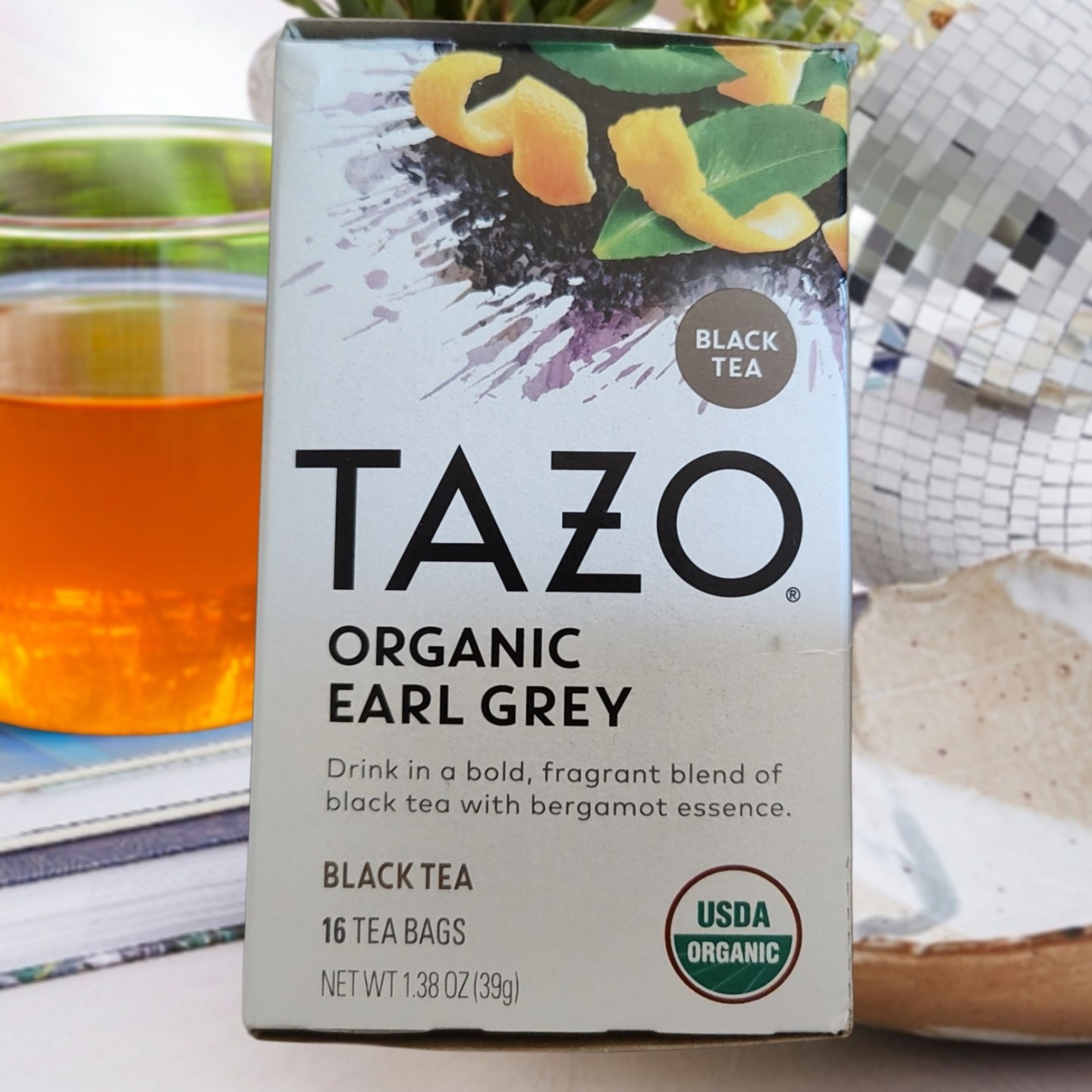 TAZO Organic Earl Grey Bold Black Caffeine Tea 16 ct Non GMO Fair Trade