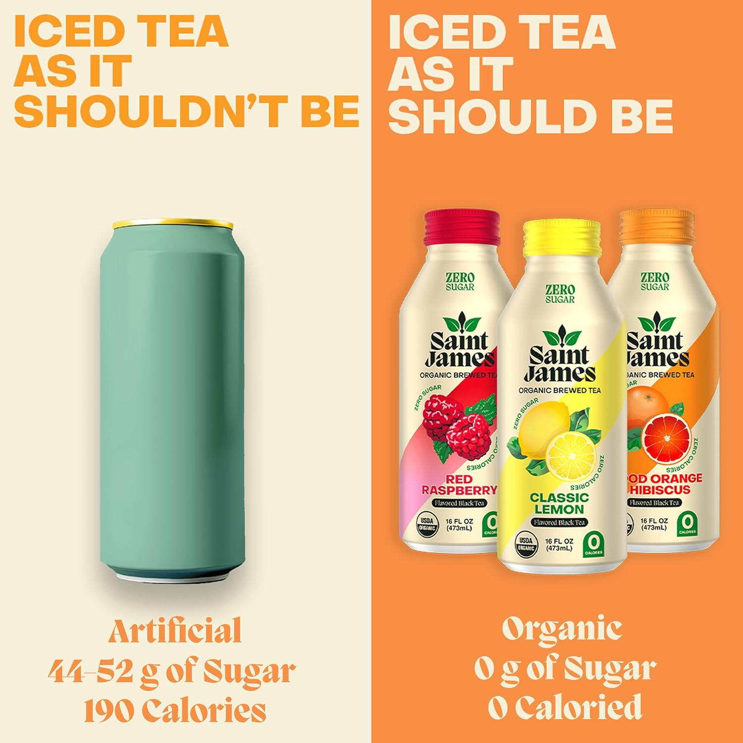 Iced Tea – Organic Black Tea – Non GMO, Gluten Free, Zero Calorie & Zero Sugar –