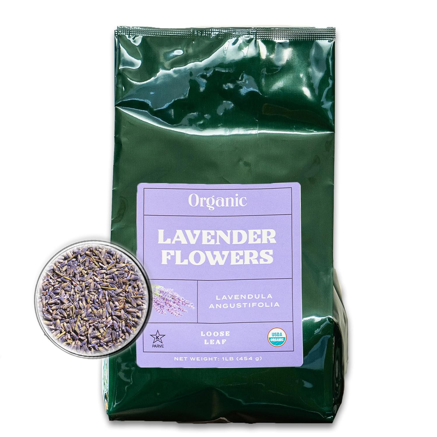 Worldwide Botanicals Organic Lavender Flowers, 1 lb, Pure European Lavender b…