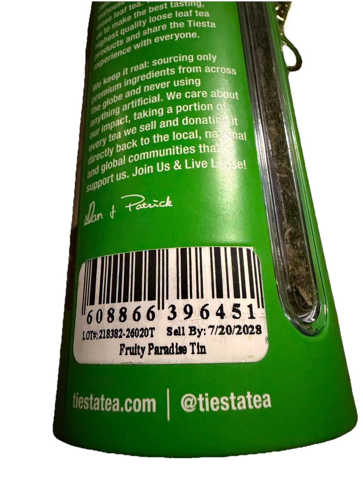 Tiesta Tea Fruity Paradise Strawberry Pineapple Green Loose LeafTea Slenderizer