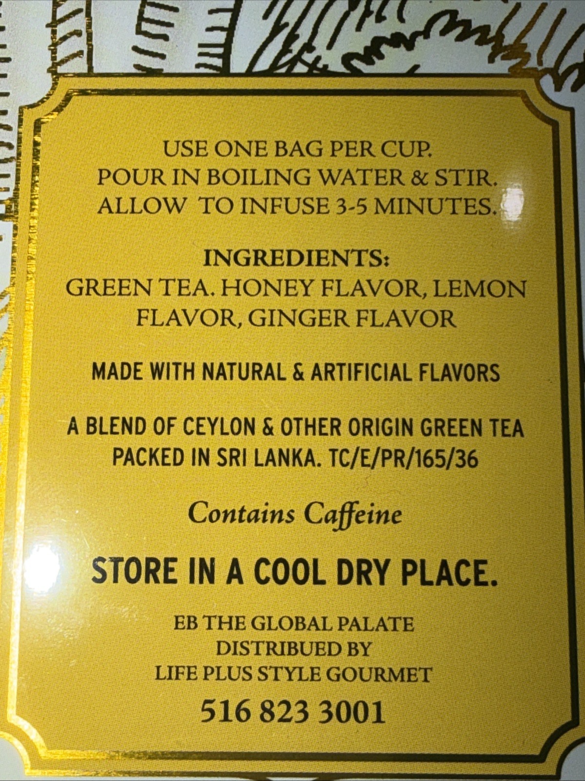 POOH’S BREW TEA HONEY LEMON GINGER Green Tea- 1 Tin = 50 tea bags Caffeinated