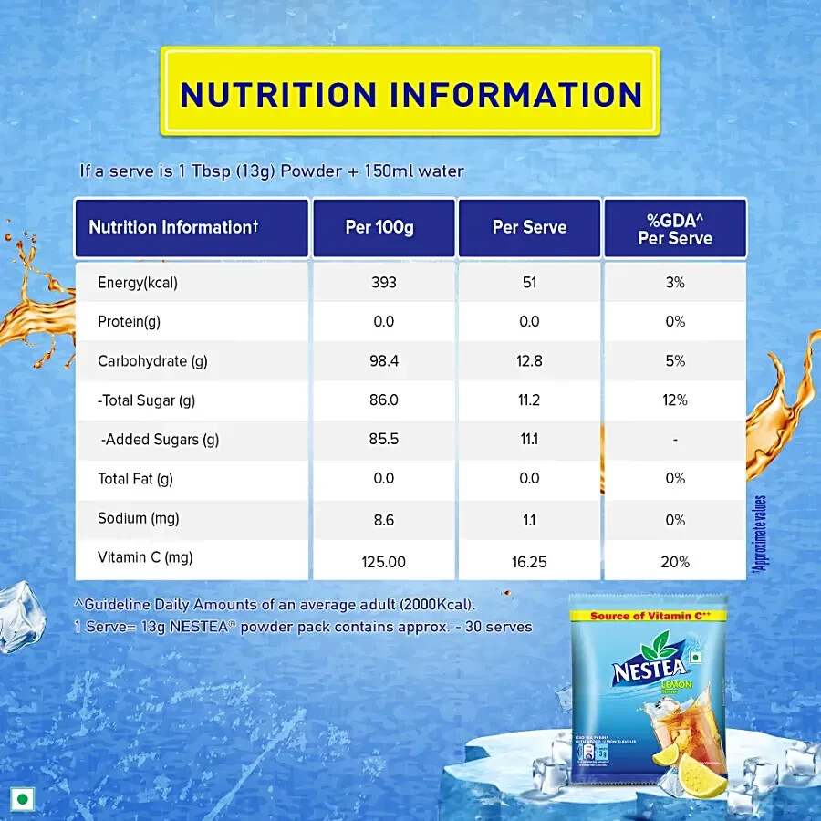 NESTEA Instant Iced Tea, Lemon Flavour – 400g Pouch – refreshing drink