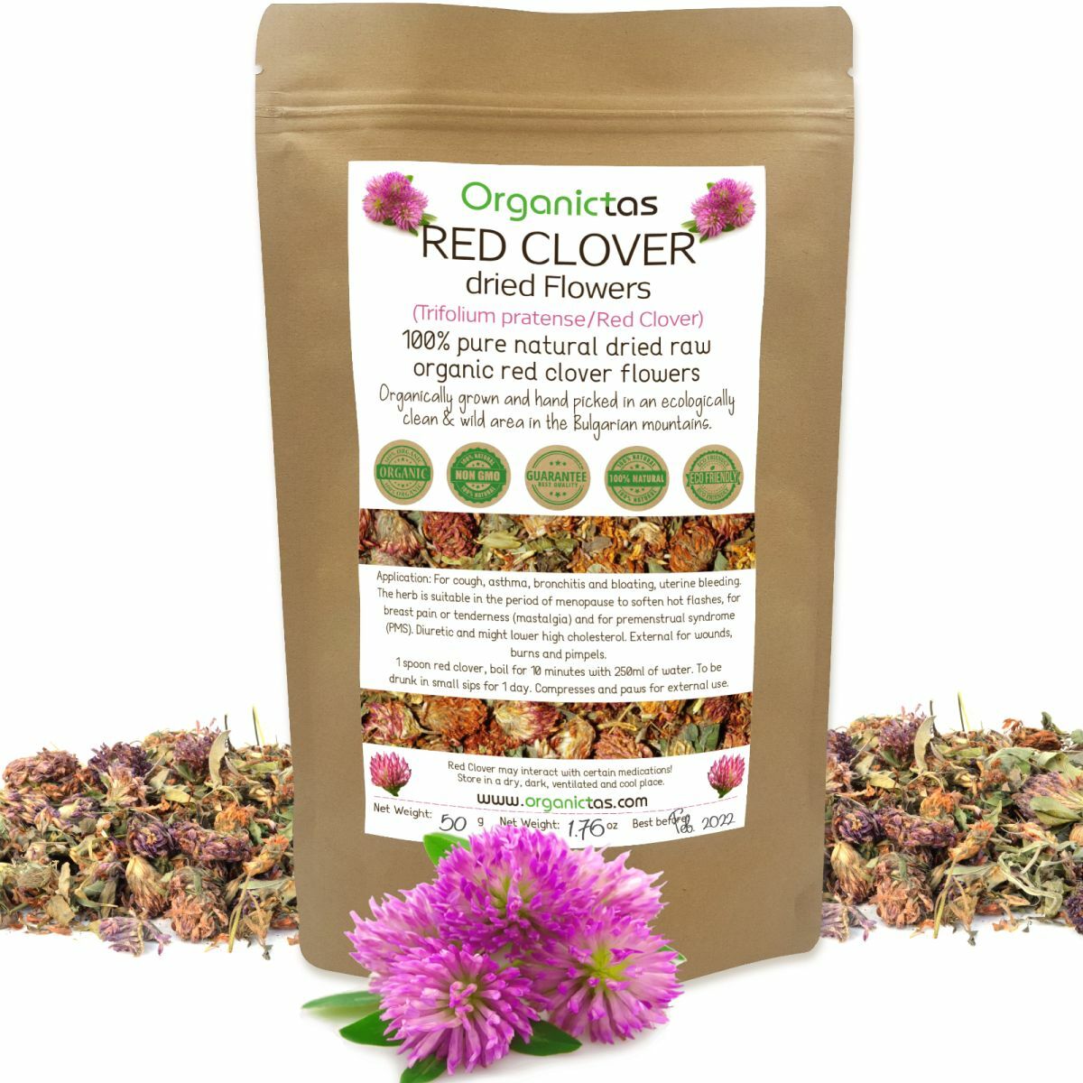 RED CLOVER Herbal Flower Tea (Trifolium Pratense) Premium Quality Organic 100 g