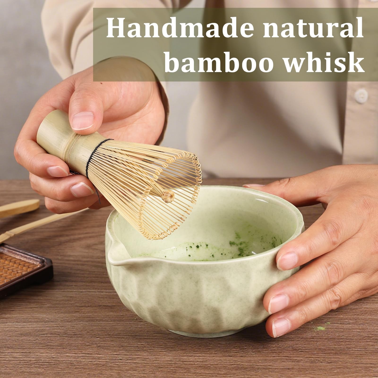 Matcha Kit – Complete Matcha Set with Bamboo Whisk, Bowl with Spout, Scoop