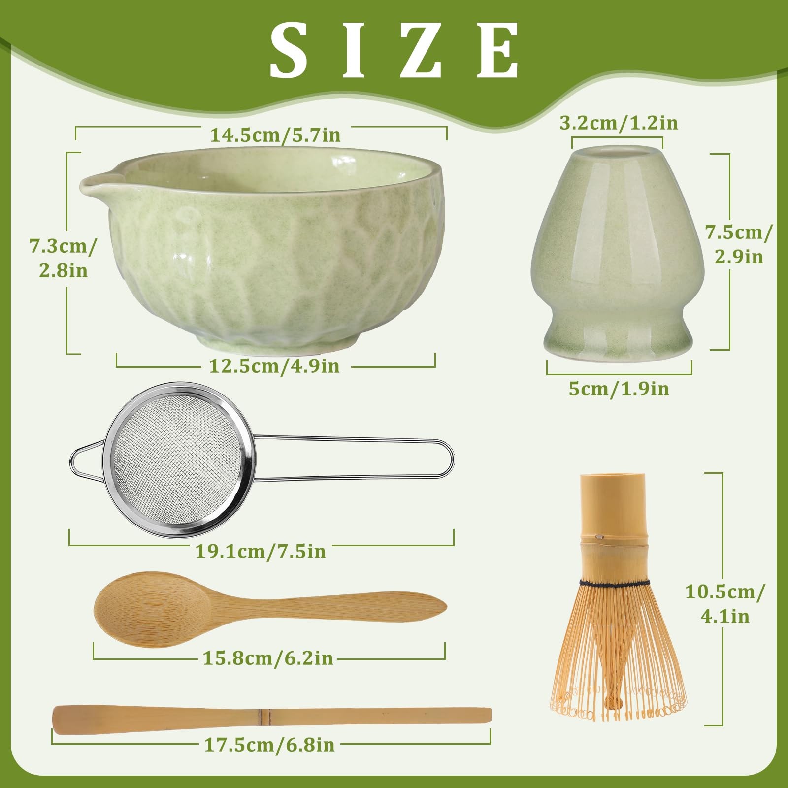 Matcha Kit – Complete Matcha Set with Bamboo Whisk, Bowl with Spout, Scoop