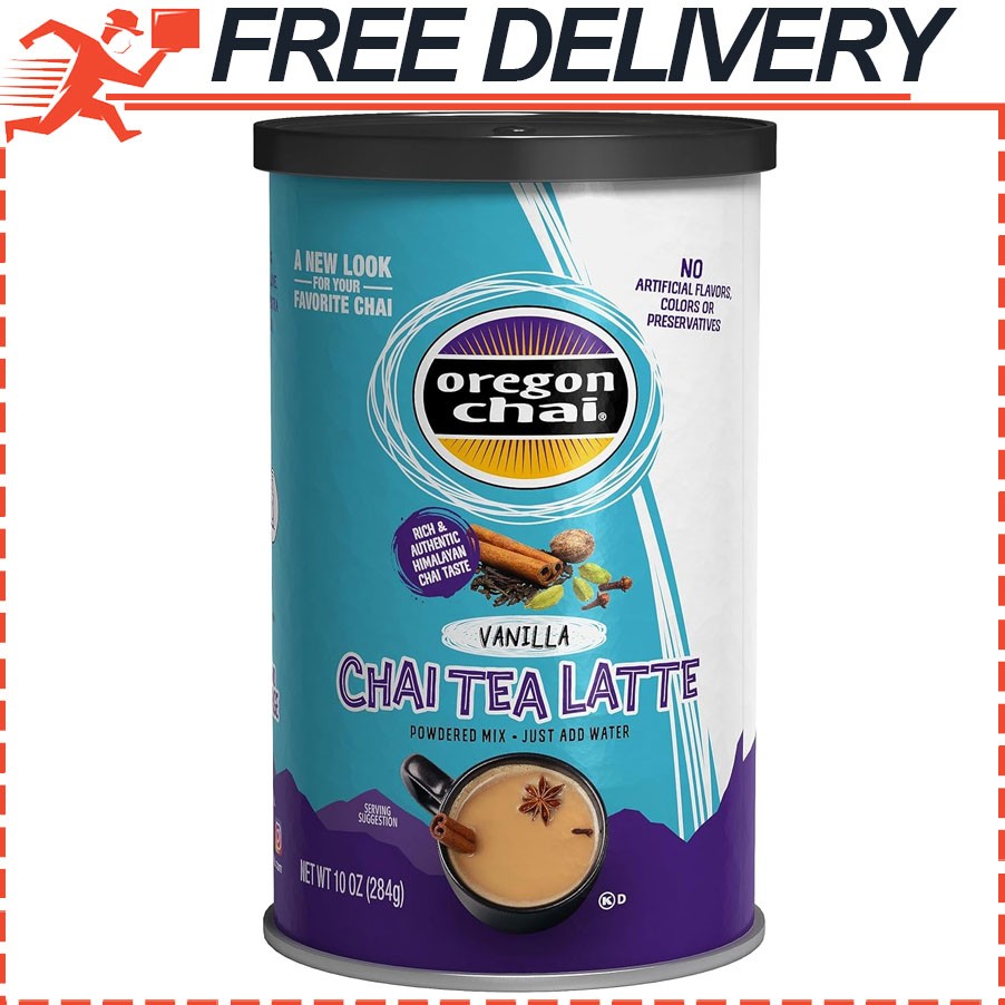 Oregon Chai Vanilla Chai Tea Latte Powdered Mix, Just Add Water, 10 Ounce