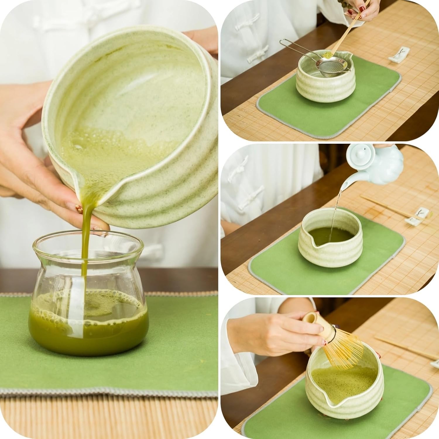 Matcha Tea Whisk Set, 7-Piece Matcha Preparation Tool Set