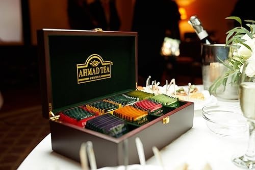 Assorted Tea Bags in Wooden Keeper Box – 80-Count Premium Loose Leaf Selection