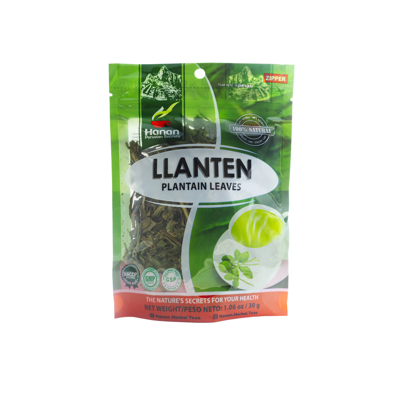 Hanan Peruvian Secrets Plantain (Llanten) Loose Herbal Tea |100% Natural Herb