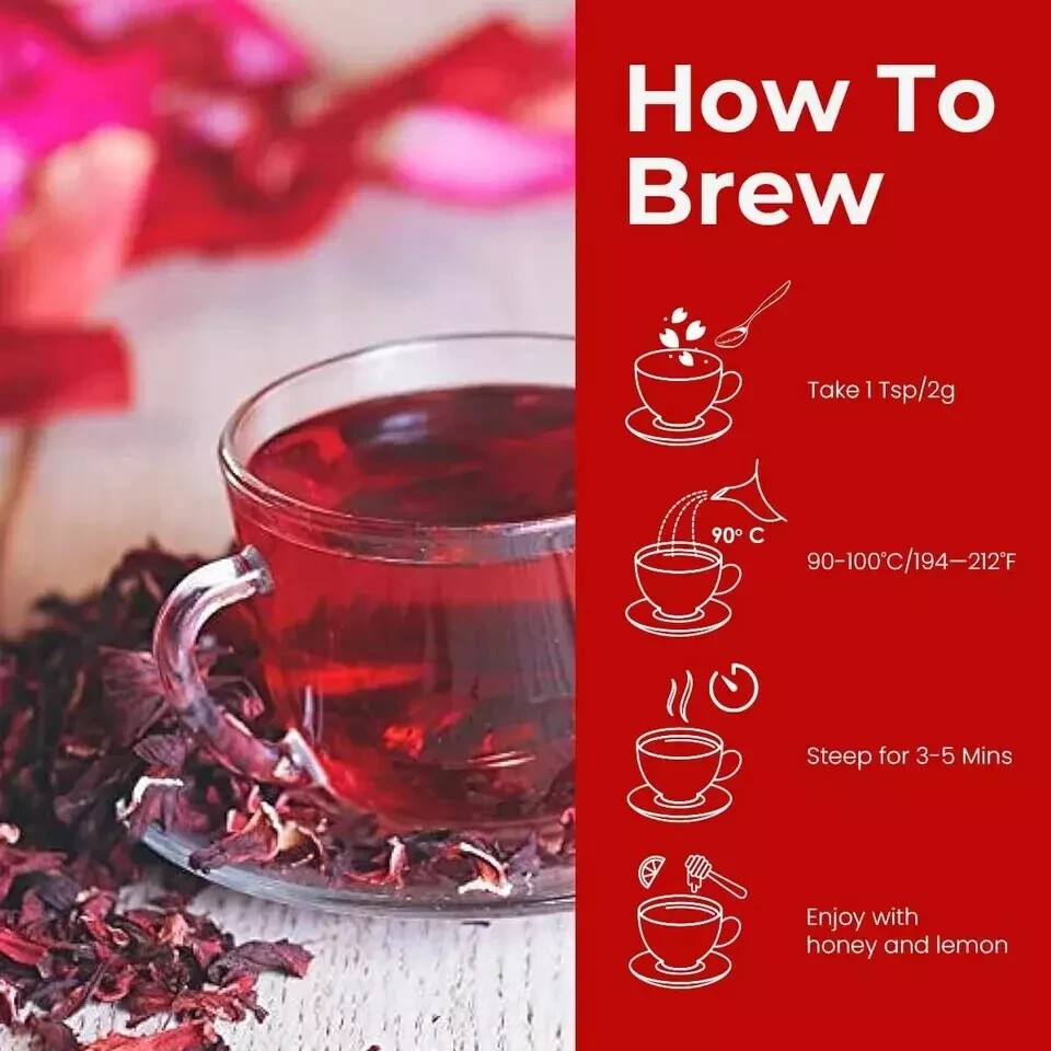 Blue Tea 3.52oz 100% Premium Dried Hibiscus Flowers Tea,Jaimaica Tea