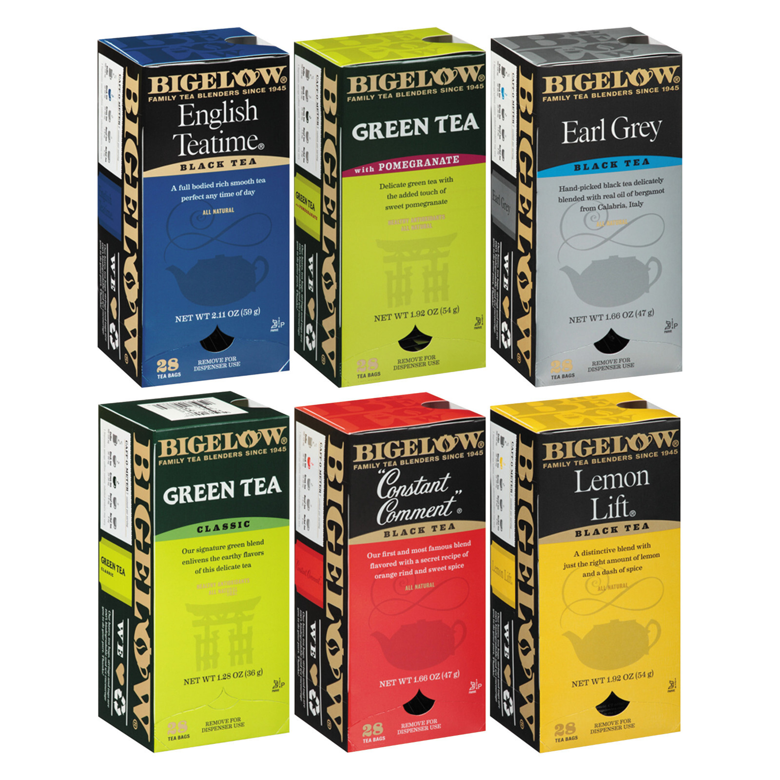 Bigelow Tea Bags 28/Box (select flavor from dropdown)