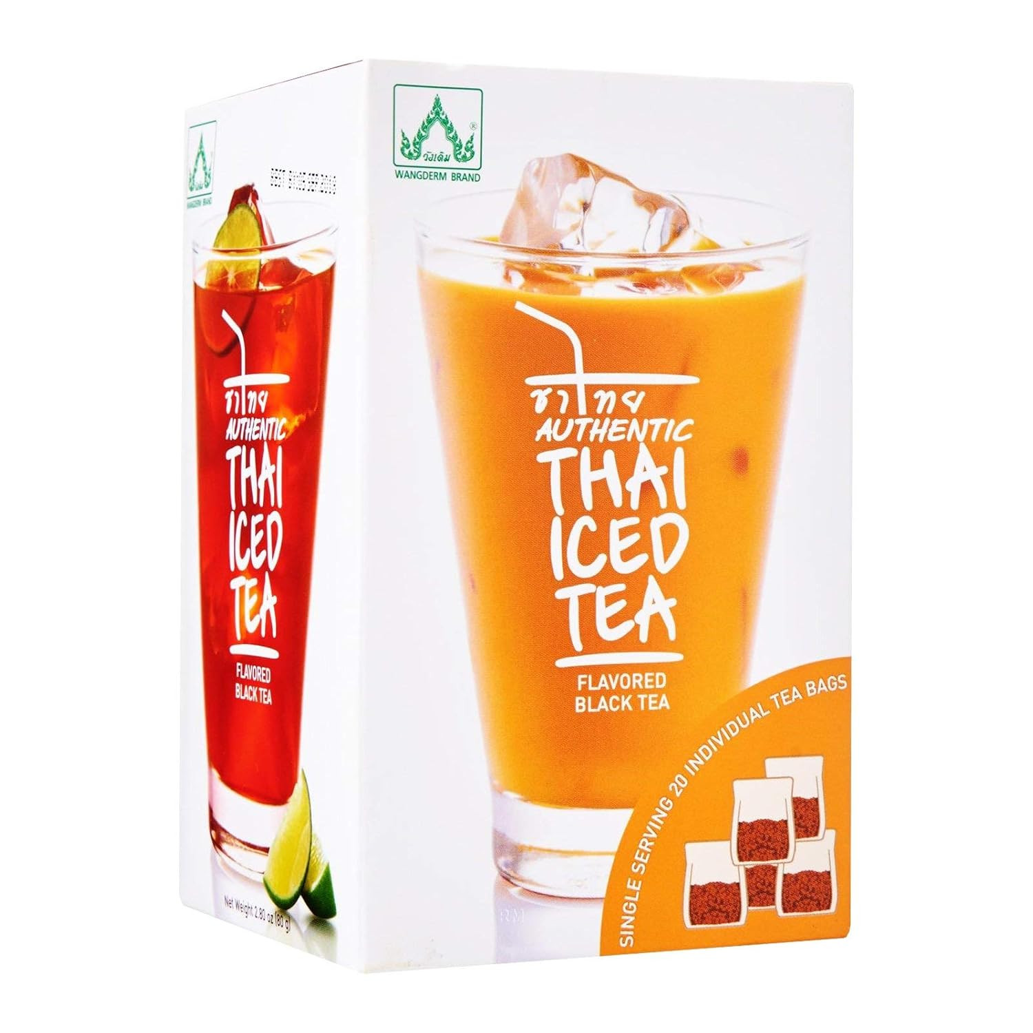 Thai Iced Tea Flavored Black Tea Bags Sugar Free Restaurant Style 20 Count