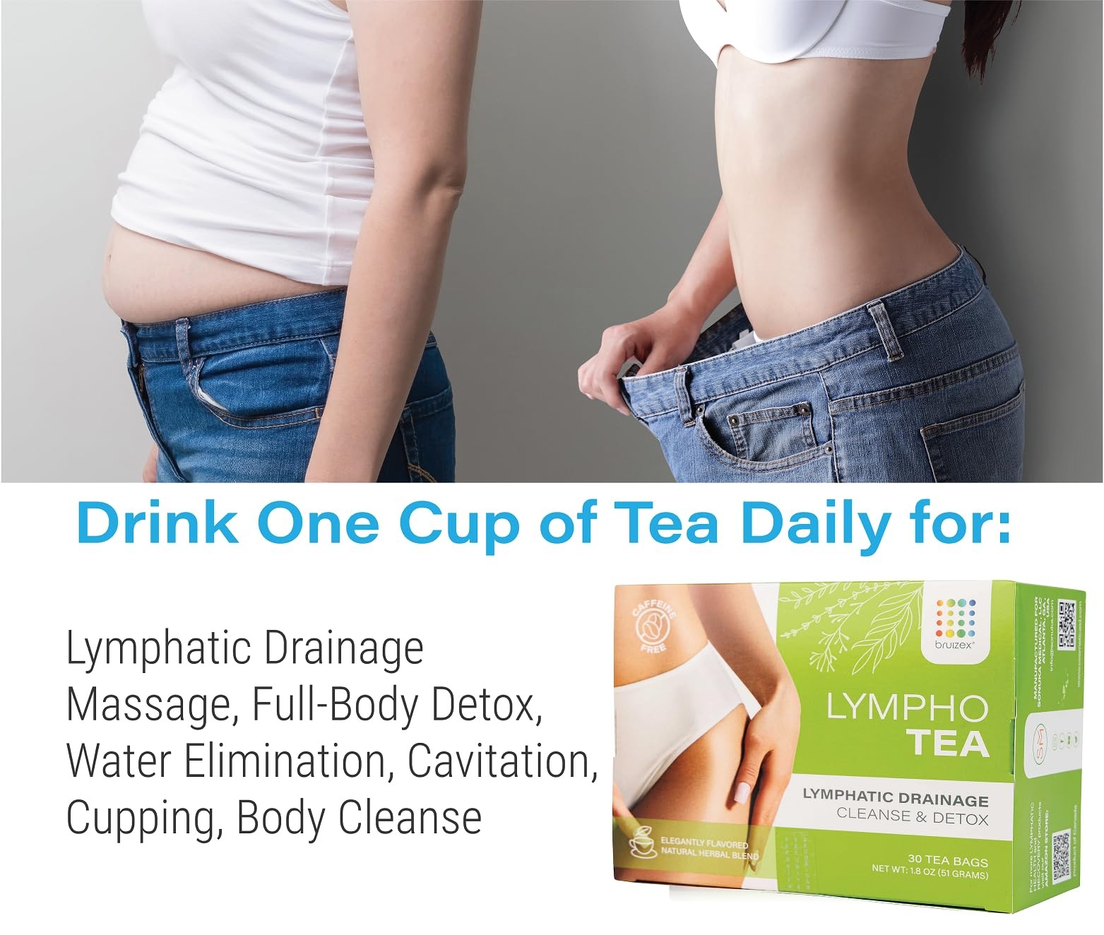 Bruizex Lymphatic Natural Herbal Tea, Lymphatic Drainage, Ginger Blend for Ly…