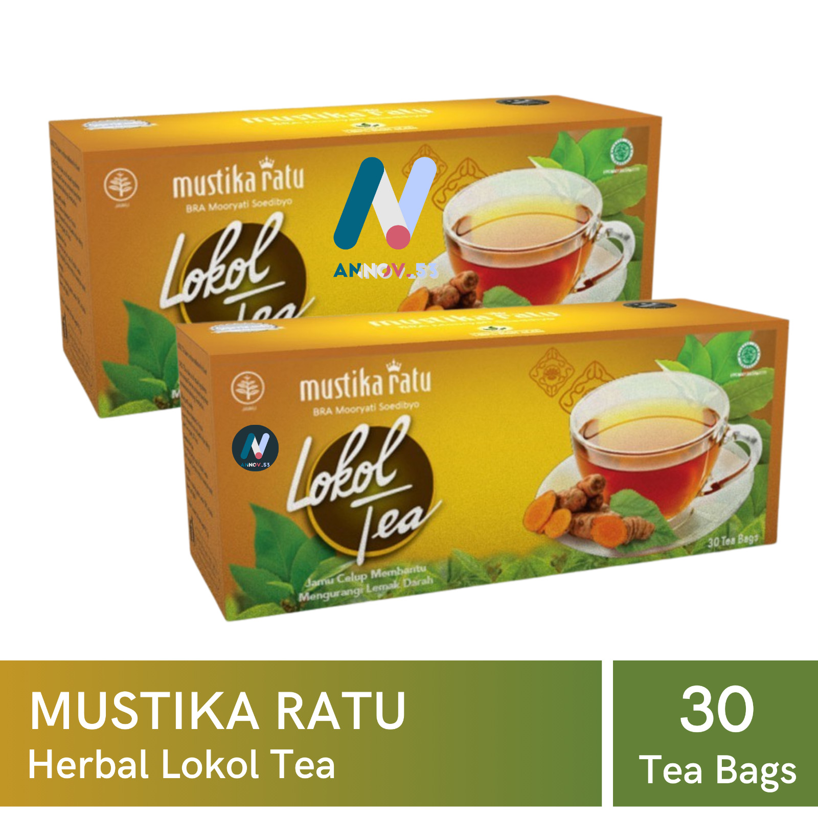 MUSTIKA RATU Lokol Tea Herbal Turmeric Curcumin Lower Cholesterol Healthy 2Pax