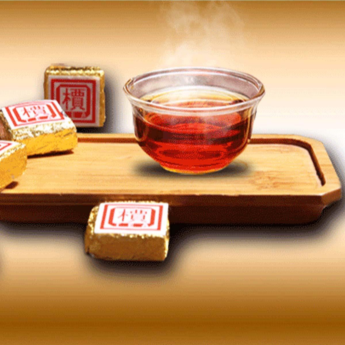 1Pc/Cup Mini Brick Tea Ripe Puerh Tea Yunnan Bulk Bohai Square Puer Tea 50g-500g