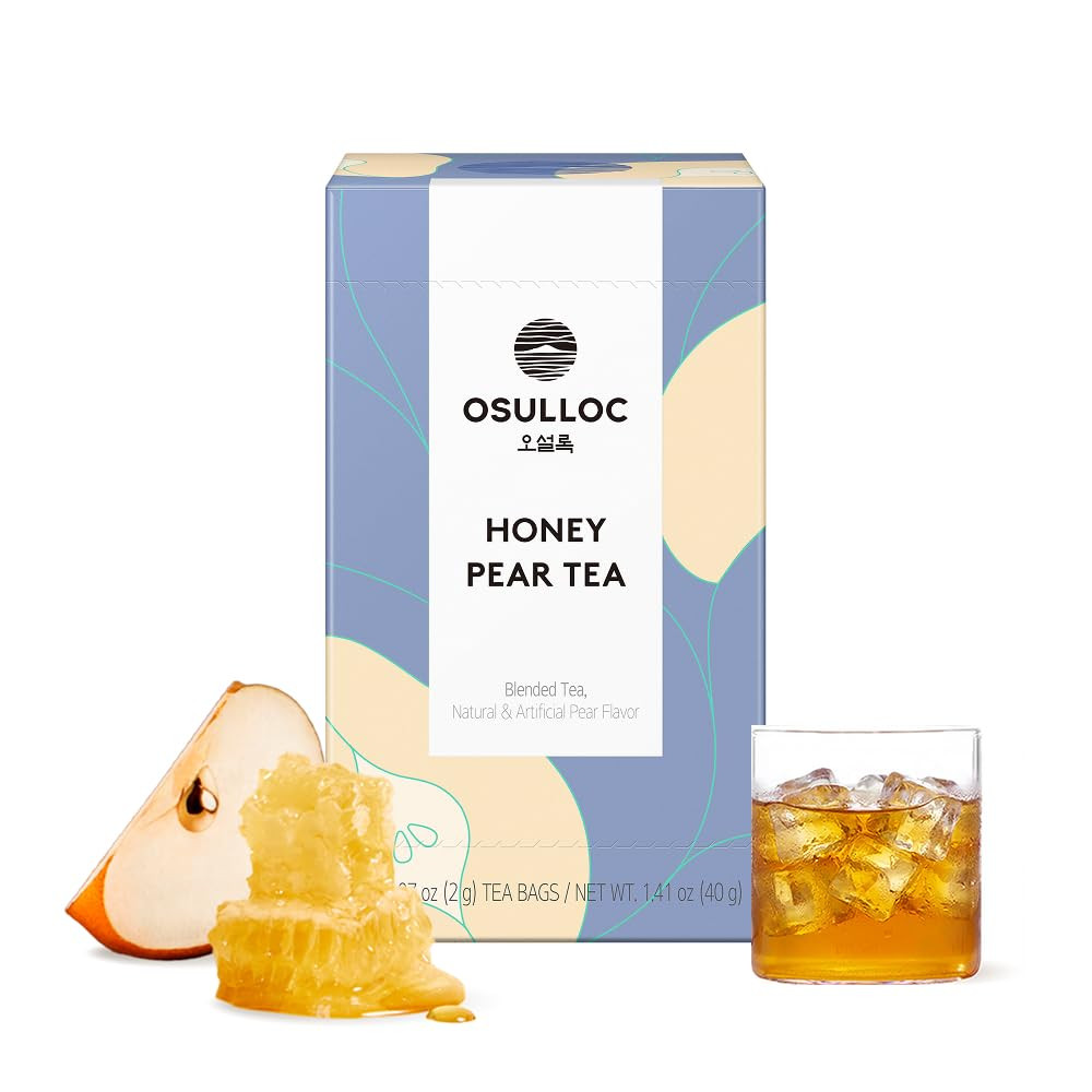 Honey Pear Tea (Sweet Pear & Honey Flavor), Iced Tea Bags Fruit Tea Blend, Premi