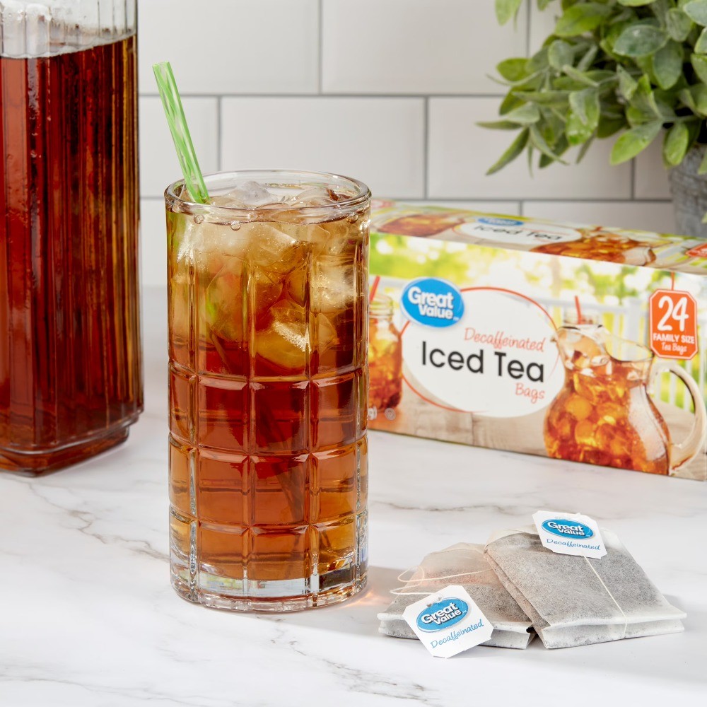 (6 pack) Great Value Decaffeinated Iced Tea Bags, 24 Count