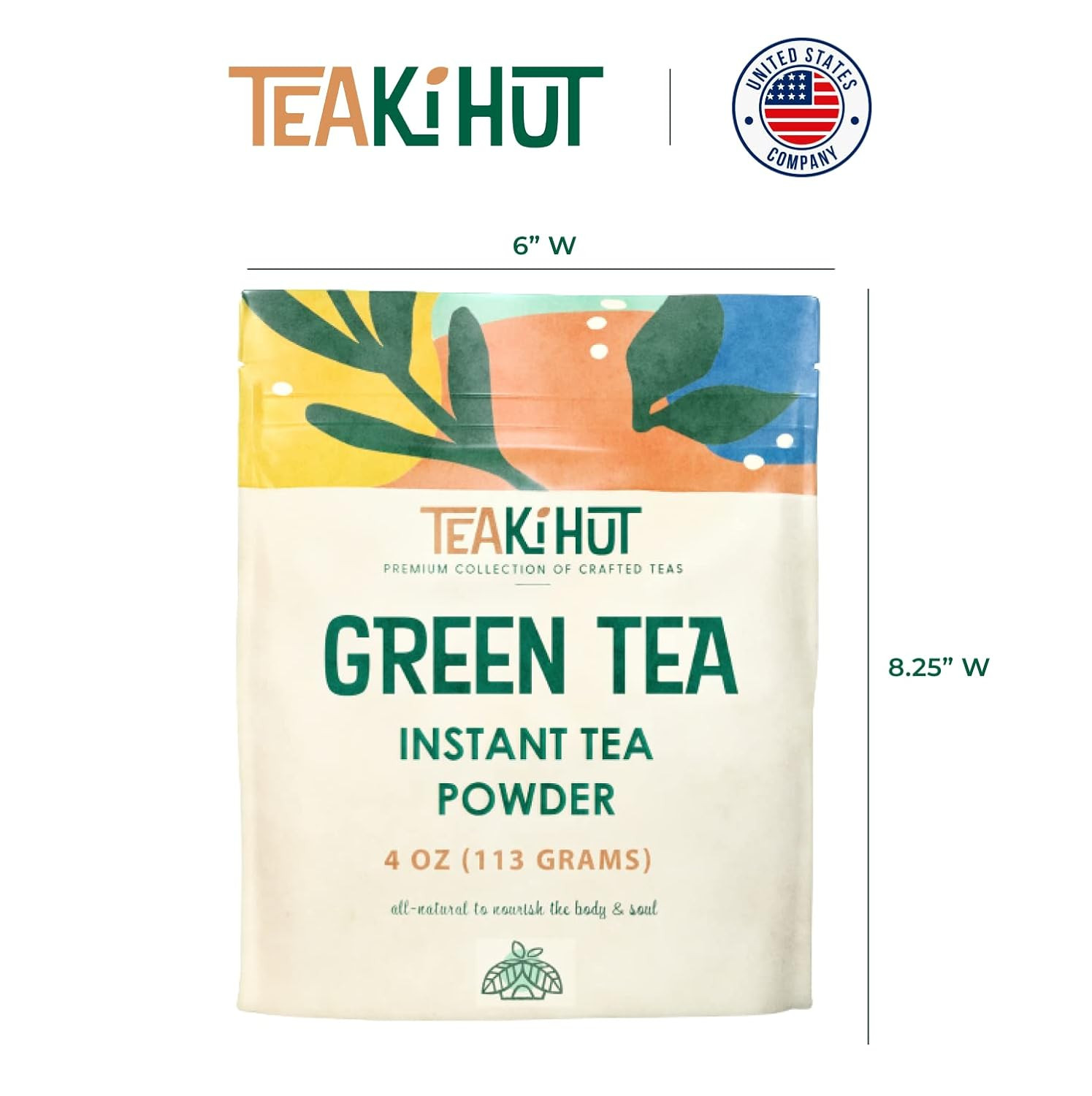 Instant Green Tea Powder, Refreshing Unsweetened Drink Mix, Premium Green Tea In