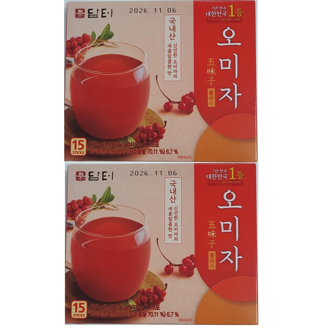 X2 KOREAN Schizandra Fruit Tea Omija Instant Tea (18g x 15) DAMTUH Health Food